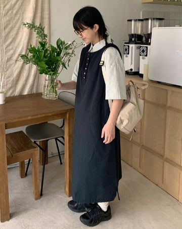 Ukyo cotton button long one piece